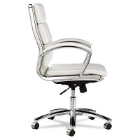 Alera Alenr4206 Neratoli Series Mid-Back Slim Faux Leather Chair - Whitechrome
