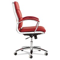 Alera Alenr4239 Neratoli Series Mid-Back Slim Faux Leather Chair - Redchrome