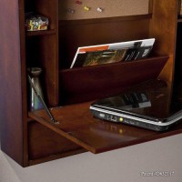 Sei Furniture Benwick Wall Mount Laptop Desk - Brown Mahogany (L X W X H): 26 X 6 X 20 Inches