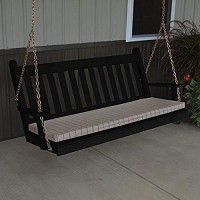 A & L Furniture Yellow Pine Traditional English Porch Swing 5 Dark Green