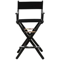 Casual Home Directors Chair ,Black Frameblack Canvas,30 - Bar Height