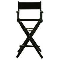 Casual Home Directors Chair ,Black Frameblack Canvas,30 - Bar Height