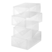 Whitmor Clear Vue Womens Shoe Box, Set Of 4, White, 4 Count