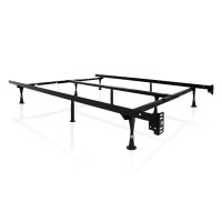 Malouf Structures Heavy Duty 9-Leg Adjustable Metal Bed Frame With Double Center Support And Glides Only - Universal (Cal King, King, Queen, Full Xl, Full, Twin Xl, Twin), Standard