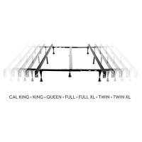 Malouf Structures Heavy Duty 9-Leg Adjustable Metal Bed Frame With Double Center Support And Glides Only - Universal (Cal King, King, Queen, Full Xl, Full, Twin Xl, Twin), Standard