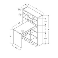 Monarch Specialties I Storage-Bookcase Left Or Right Set Up-Corner Desk With Multiple Adjustable Shelves, 60L, Cappuccino