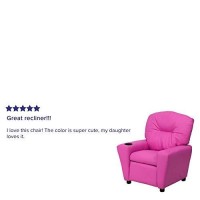 Flash Furniture Chandler Contemporary Hot Pink Vinyl Kids Recliner With Cup Holder