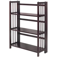 Casual Home 3 Shelf Folding Stackable Bookcase, 275 Wide, Espresso