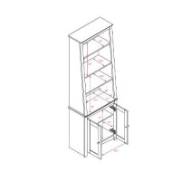 Prepac Espresso Tall Slant-Back Bookcase With 2 Shaker Doors