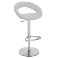 Zuri Furniture Grey Crescent Adjustable Height Swivel Armless Bar Stool