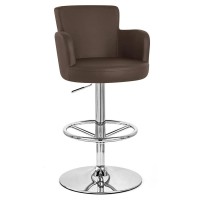 Zuri Furniture Brown Chateau Adjustable Height Swivel Bar Stool With Chrome Base