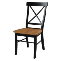 International Concepts Cross Back Side Chair (Set Of 2) Finish: Black And Cherry