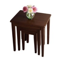 Winsome Wood 94320 3 Piece Antique Walnut Wood Nesting Table Collection