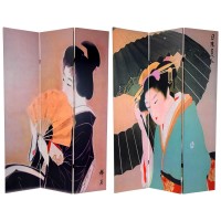 Oriental Furniture 6 Ft Tall Double Sided Geisha Room Divider