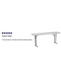 Flash Furniture Kathryn 6-Foot Granite White Plastic Folding Training Table