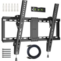 Bontec Tilt Tv Wall Mount For Most 37-85 Inch Led Lcd Oled Flat Curved Screen Tvs Fits 16 18 24 Wood Stud, Low Profile Tv Wall Bracket With Max Vesa 600X400Mm, Hold Up To 132Lbs