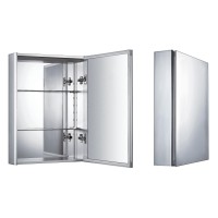 Medicinehaus Single Mirrored Door Anodized Aluminum Surface Mount Medicine Cabinet
