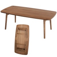 Azumaya Tac-229Wal Folding Legs Coffee Center Table, W413 X D205 X H138 Inches, Natural Walnut And Rubber Wood Material, Home And Living, Walnut Wood Color
