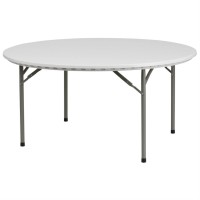 Flash Furniture Kathryn 5-Foot Round Granite White Plastic Folding Table