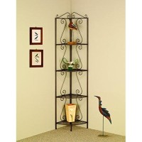 Coaster Home Furnishings Corner Bookcase With Decorative Scrolls Copper
