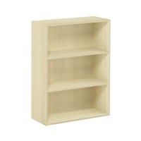 Furinno Pasir 3-Tier Open Shelf Bookcase, Steam Beech