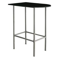 Monarch Specialties Space Saver Bar Table, 24-Inch By 36-Inch, Black/Silver Metal