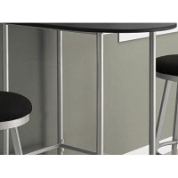 Monarch Specialties Space Saver Bar Table, 24-Inch By 36-Inch, Black/Silver Metal