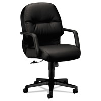 Hon 2092Sr11T 2090 Pillow-Soft Series Managerial Leather Mid-Back Swiveltilt Chair, Black