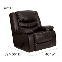 Flash Furniture Plush Brown Leathersoft Lever Rocker Recliner With Padded Arms