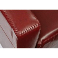 Osp Home Furnishings Venus Club Accent Chair With Espresso Finish Legs, Crimson Red Faux Leather