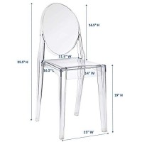 Modway Casper Modern Acrylic Stacking Kitchen And Dining Room Chair In Clear - Fully Assembled