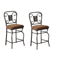 Acme 96060 Set Of 2 Tavio Counter Chair, 24-Inch