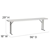 Flash Furniture 8-Foot Granite White Plastic Folding Training Table