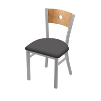 Holland Bar Stool Co. 630 Voltaire 18 Chair With Anodized Nickel Finish, Medium Back, And Canter Storm Seat