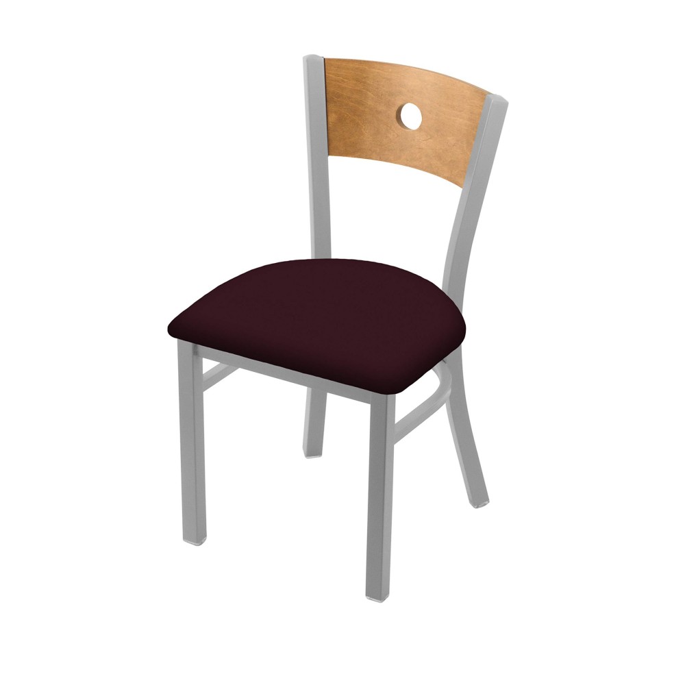 Holland Bar Stool Co. 630 Voltaire 18 Chair With Anodized Nickel Finish, Medium Back, And Canter Bordeaux Seat