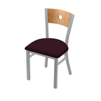 Holland Bar Stool Co. 630 Voltaire 18 Chair With Anodized Nickel Finish, Medium Back, And Canter Bordeaux Seat