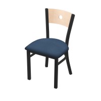 Holland Bar Stool Co. 630 Voltaire 18 Chair With Black Wrinkle Finish, Natural Back, And Rein Bay Seat