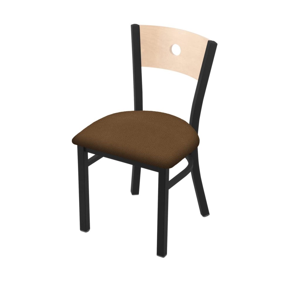 Holland Bar Stool Co. 630 Voltaire 18 Chair With Black Wrinkle Finish, Natural Back, And Rein Thatch Seat