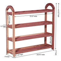 Cedarfresh 4-Tier Cedar Shoe Rack, 2675H X 2675W X 85D