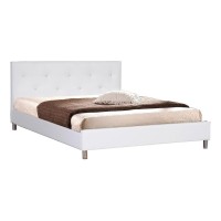 Baxton Studio Bbt6140-White-Bed Platform, Queen, White