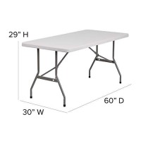 Flash Furniture Kathryn 5-Foot Granite White Plastic Folding Table