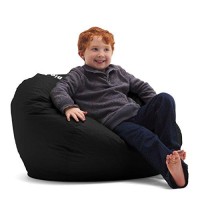 Big Joe Classic Bean Bag Chair, Black Smartmax, Durable Polyester Nylon Blend, 2 Feet Round