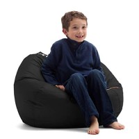 Big Joe Classic Bean Bag Chair, Black Smartmax, Durable Polyester Nylon Blend, 2 Feet Round