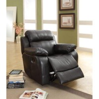 Homelegance Rocker Reclining Chair, Black Bonded Leather