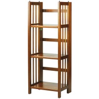 Casual Home 3-Shelf Folding Bookcase (14 Wide)-Honey Oak