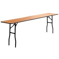 Flash Furniture Gael 8-Foot Rectangular Wood Folding Training Seminar Table With Smooth Clear Coated Finished Top