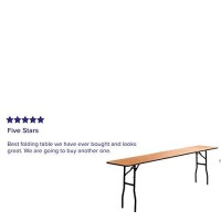 Flash Furniture Gael 8-Foot Rectangular Wood Folding Training Seminar Table With Smooth Clear Coated Finished Top