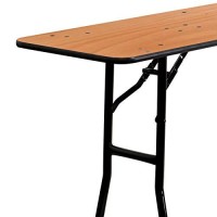 Flash Furniture Gael 8-Foot Rectangular Wood Folding Training Seminar Table With Smooth Clear Coated Finished Top