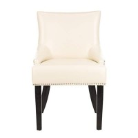Safavieh Mercer Collection Christine Cream Leather Nailhead Dining Chair, Set Of 2