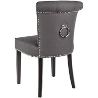 Safavieh Mercer Collection Carol Charcoal Linen Ring Dining Chair (Set Of 2)